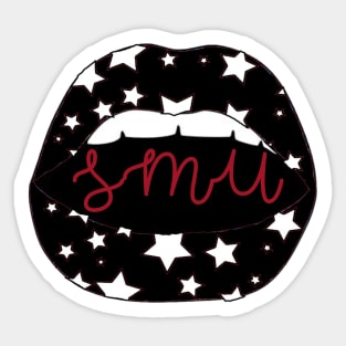 SMU Lips BW Red Script Stars Sticker